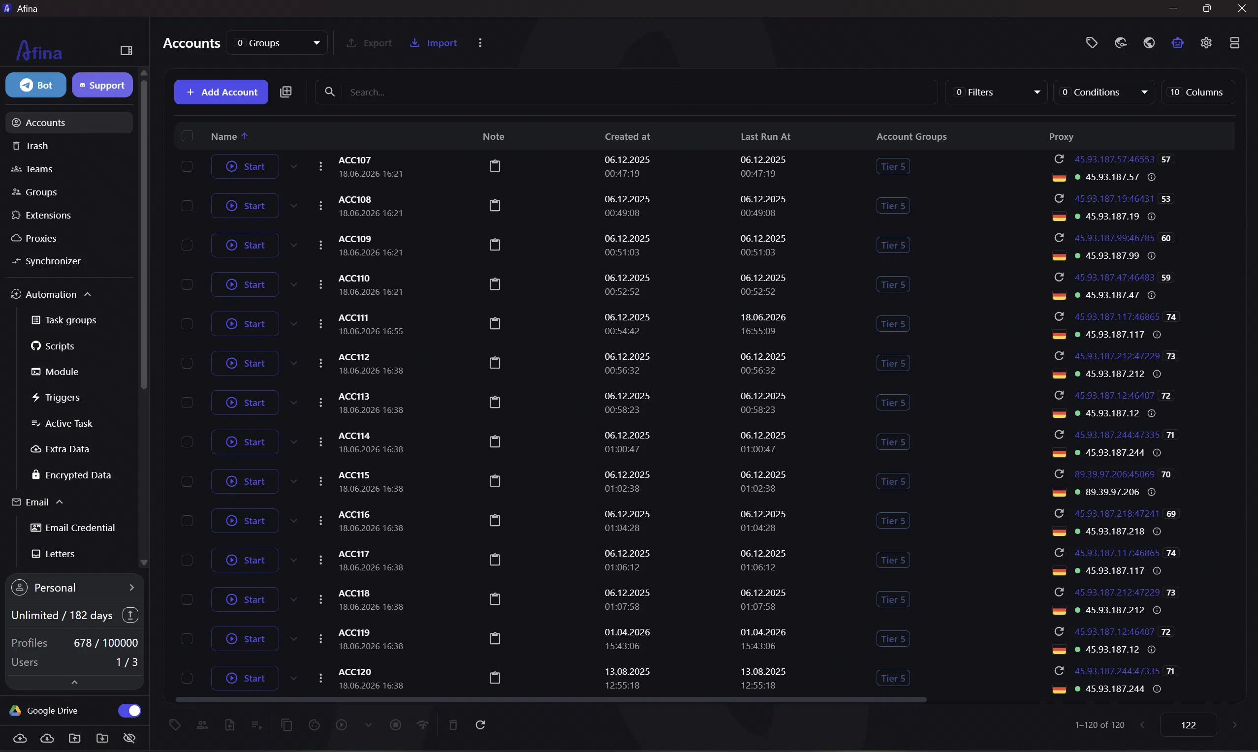 Afina Browser workspace for isolated profiles and proxy management
